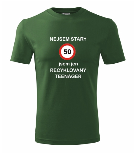 Lahvově zelené tričko recyklovaný teenager 50