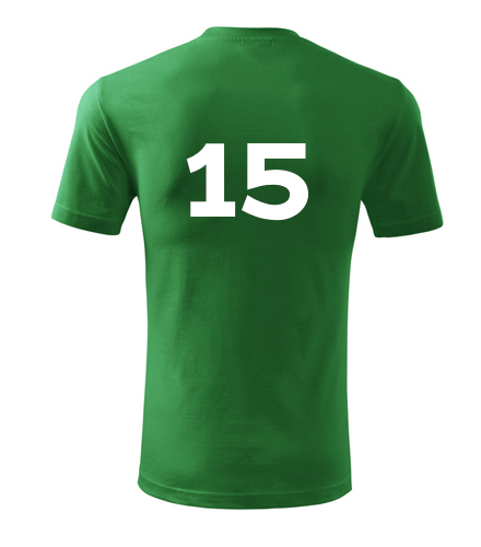 Zelené tričko s číslem 15