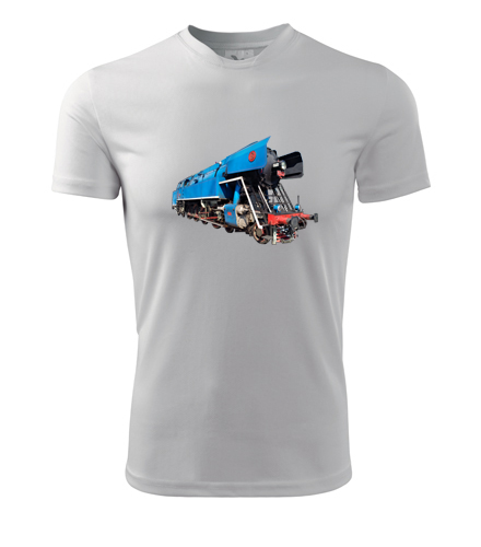 Tričko s parní lokomotivou papoušek - Dárek pro příznivce železnice