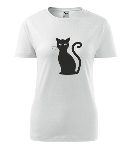 Bílé dámské tričko s kočkou 7