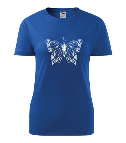 Modré dámské tričko s motýlem