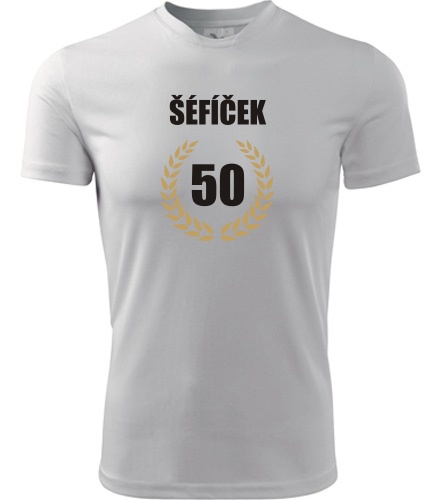 Tričko šéfíček 50 - vavřínový věnec - Pánská narozeninová trička