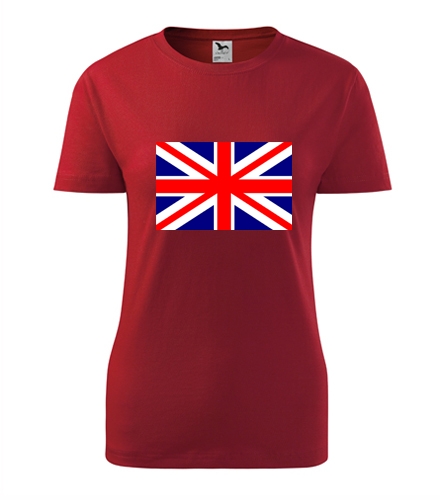 Červené dámské tričko s anglickou vlajkou dámské