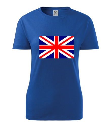 Modré dámské tričko s anglickou vlajkou dámské