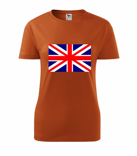 Oranžové dámské tričko s anglickou vlajkou dámské