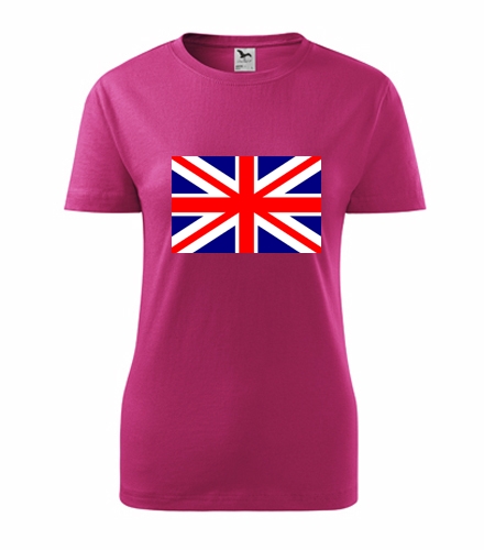 Purpurové dámské tričko s anglickou vlajkou dámské