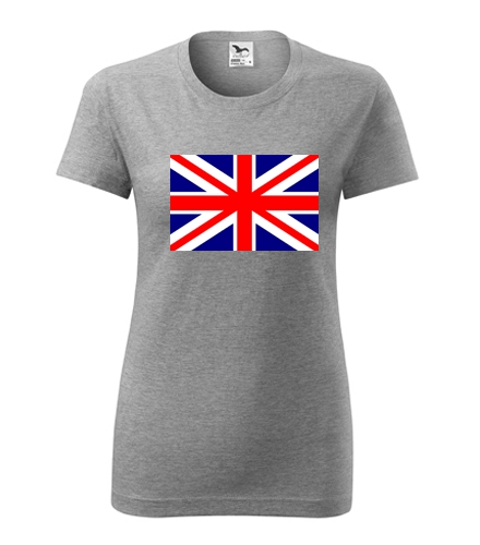 Šedé dámské tričko s anglickou vlajkou dámské