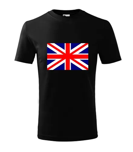 Černé dětské tričko s anglickou vlajkou dětské