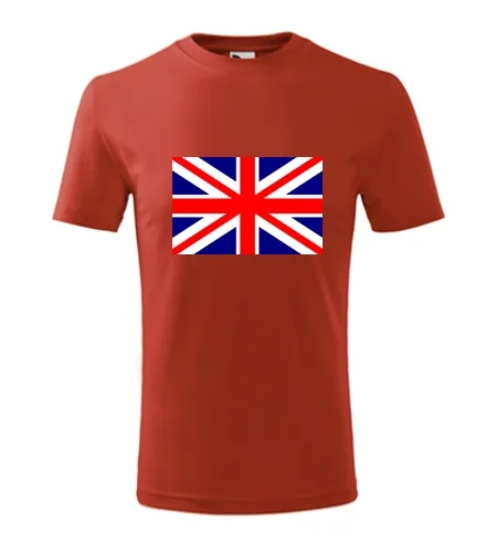 Červené dětské tričko s anglickou vlajkou dětské