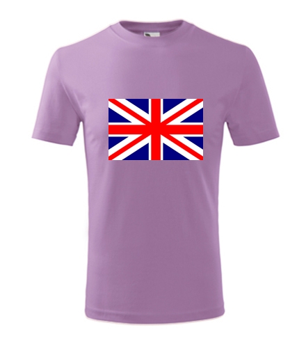 Fialové dětské tričko s anglickou vlajkou dětské