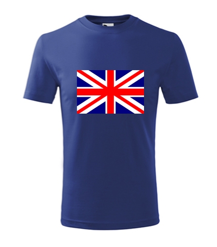 Modré dětské tričko s anglickou vlajkou dětské