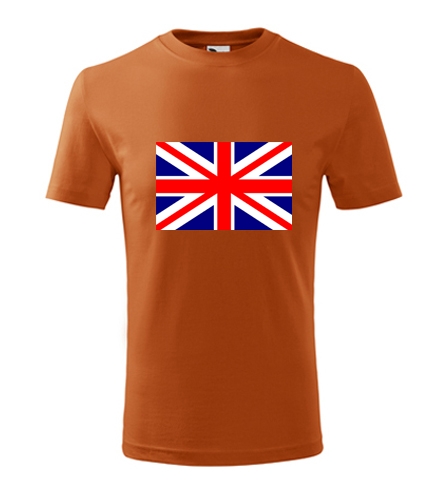 Oranžové dětské tričko s anglickou vlajkou dětské