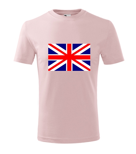 Růžové dětské tričko s anglickou vlajkou dětské