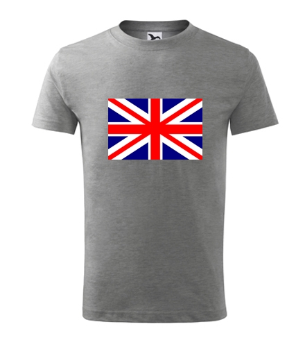 Šedé dětské tričko s anglickou vlajkou dětské