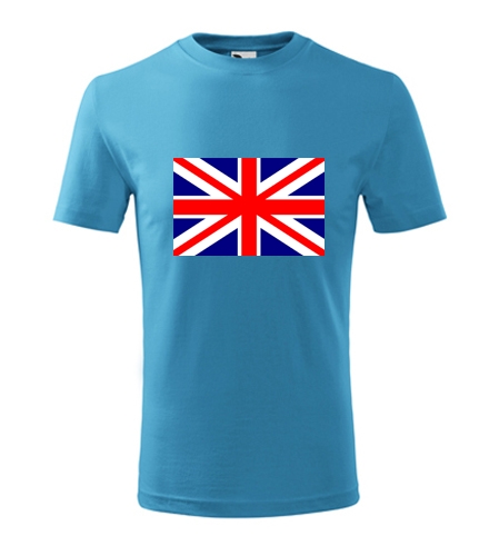 Tyrkysové dětské tričko s anglickou vlajkou dětské