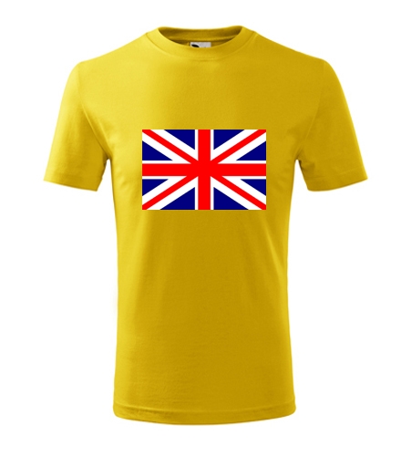Žluté dětské tričko s anglickou vlajkou dětské