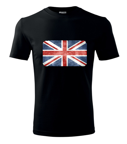 Černé tričko s anglickou vlajkou pánské