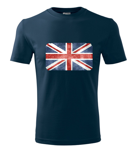 Tmavě modré tričko s anglickou vlajkou pánské