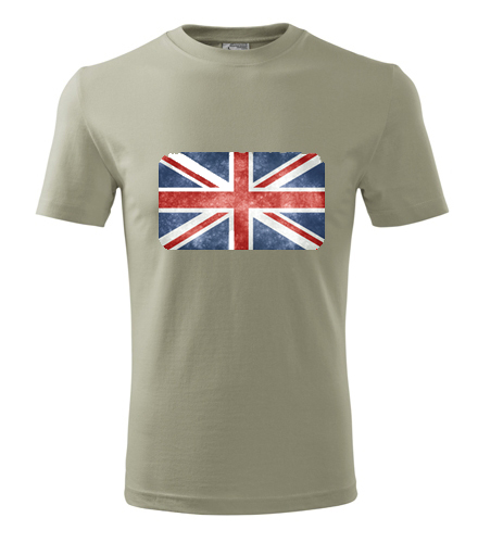 Khaki tričko s anglickou vlajkou pánské