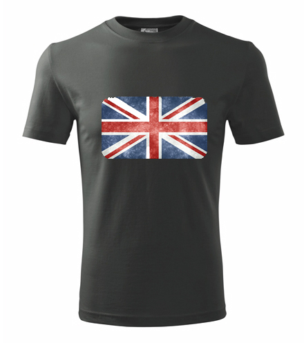 Grafitové tričko s anglickou vlajkou pánské
