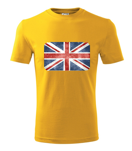 Žluté tričko s anglickou vlajkou pánské