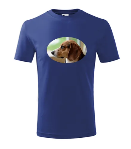 Modré dětské tričko s bíglem