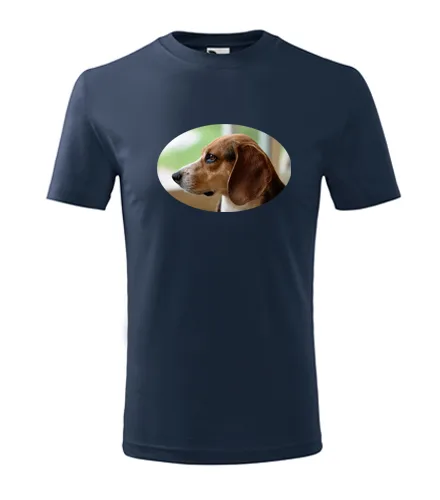 Tmavě modré dětské tričko s bíglem