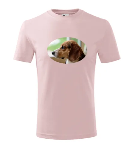 Růžové dětské tričko s bíglem