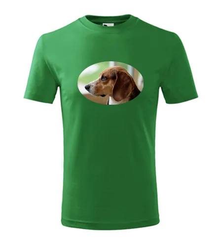 Zelené dětské tričko s bíglem