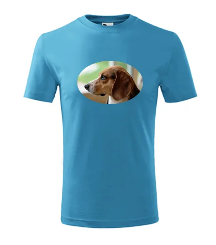 Tyrkysové dětské tričko s bíglem