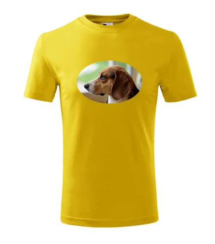 Žluté dětské tričko s bíglem