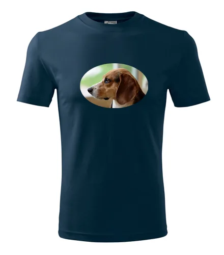 Tmavě modré tričko s bíglem