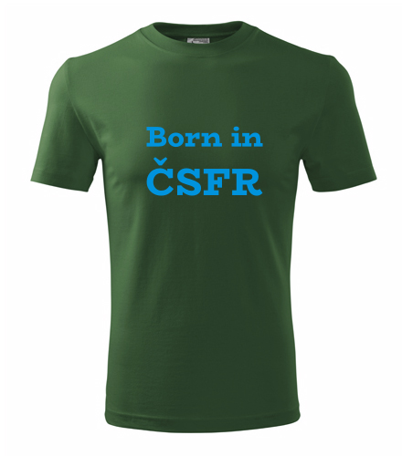 Lahvově zelené tričko Born in ČSFR