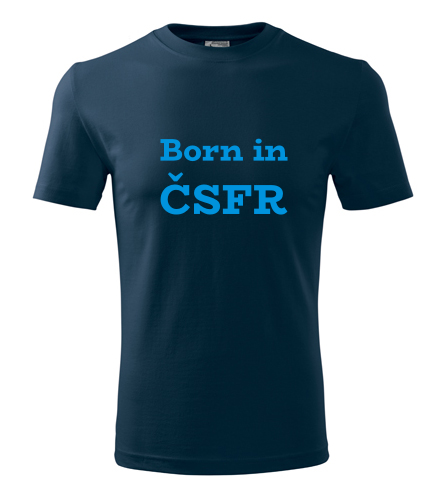 Tmavě modré tričko Born in ČSFR