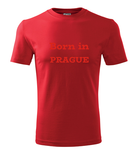Červené tričko Born in Prague