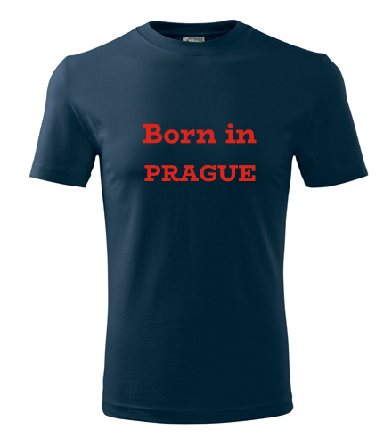 Tmavě modré tričko Born in Prague