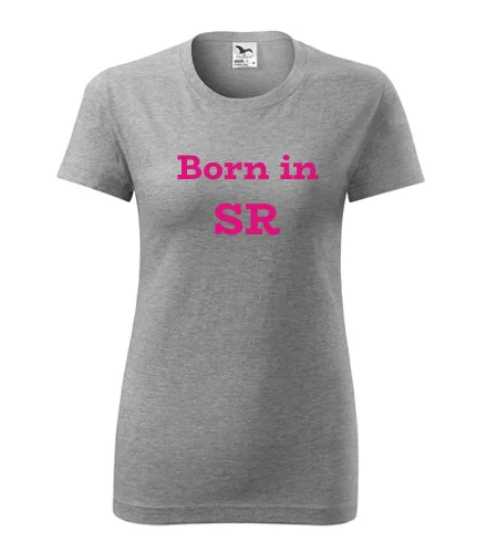 Šedé dámské tričko Born in SR