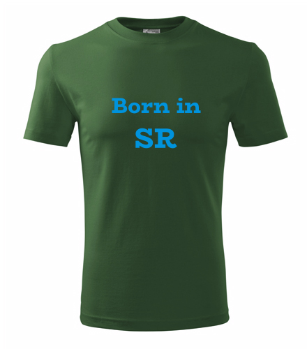 Lahvově zelené tričko Born in SR