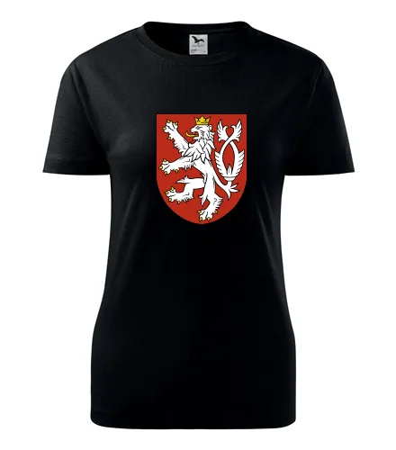 Černé dámské tričko Český lev