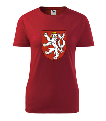 Červené dámské tričko Český lev