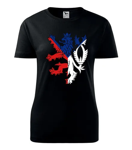 Černé dámské tričko s s českým lvem