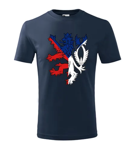 Tmavě modré dětské tričko s s českým lvem