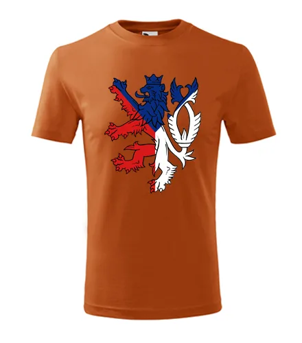 Oranžové dětské tričko s s českým lvem