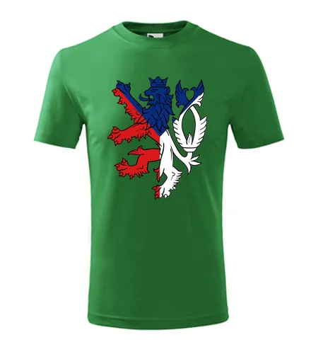 Zelené dětské tričko s s českým lvem