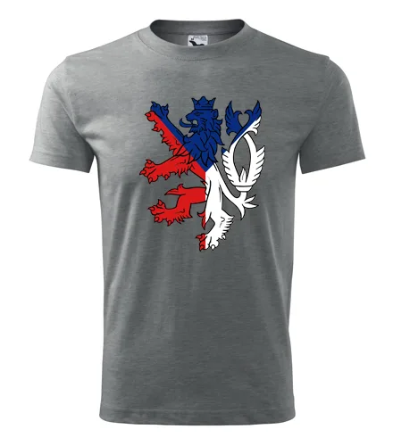 Šedé tričko s českým lvem