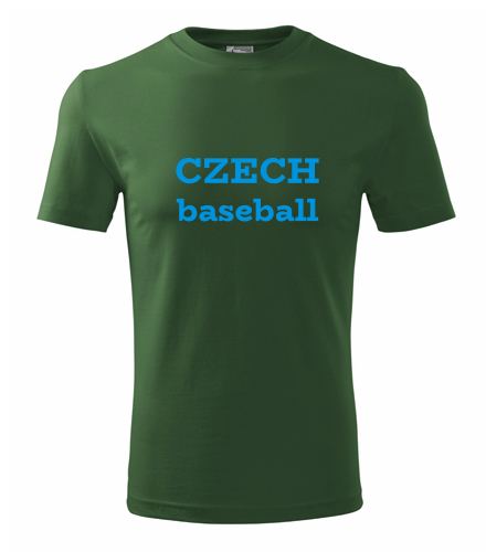 Lahvově zelené tričko Czech baseball