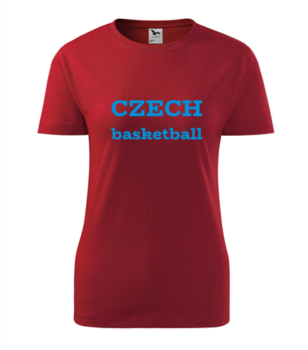 Červené dámské tričko Czech basketball