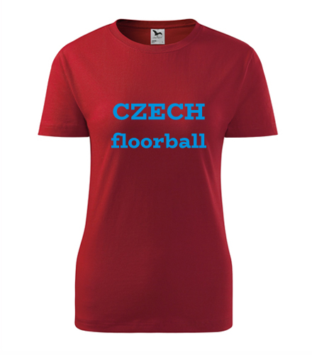 Červené dámské tričko Czech floorball