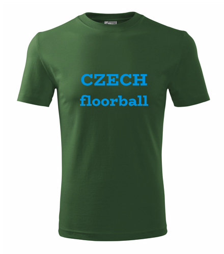 Lahvově zelené tričko Czech floorball