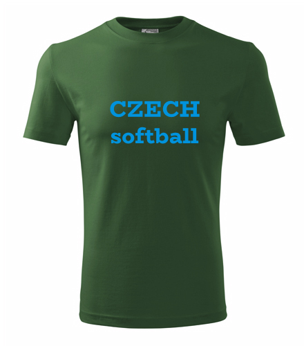 Lahvově zelené tričko Czech softball